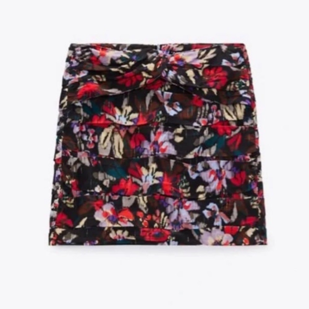 Zara Ruched Mini Skirt NWT